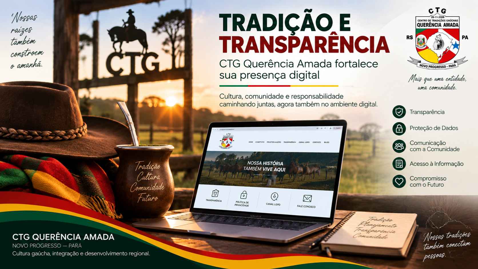 CTG Querência Amada - tradição, transparência e proteção de dados